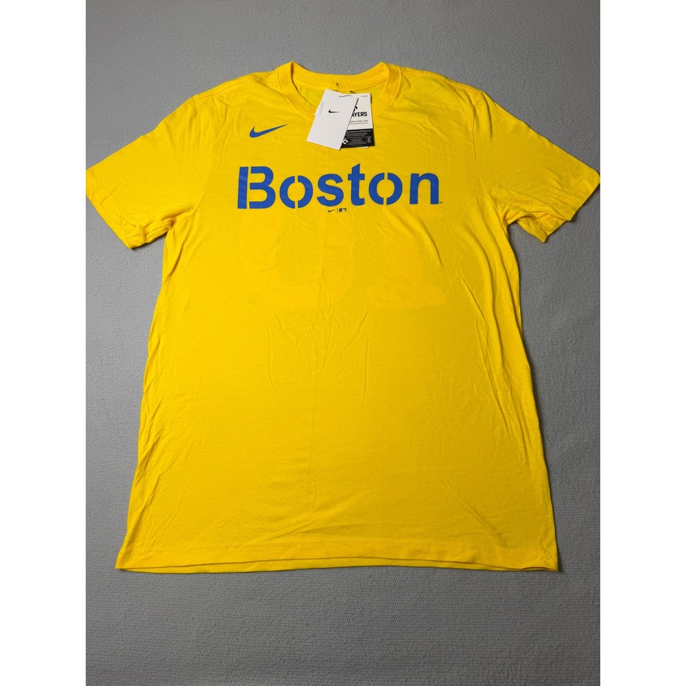 Nike Boston Red Sox Trevor Story 10 City Connect Yellow T-Shirt Mens Medium NEW